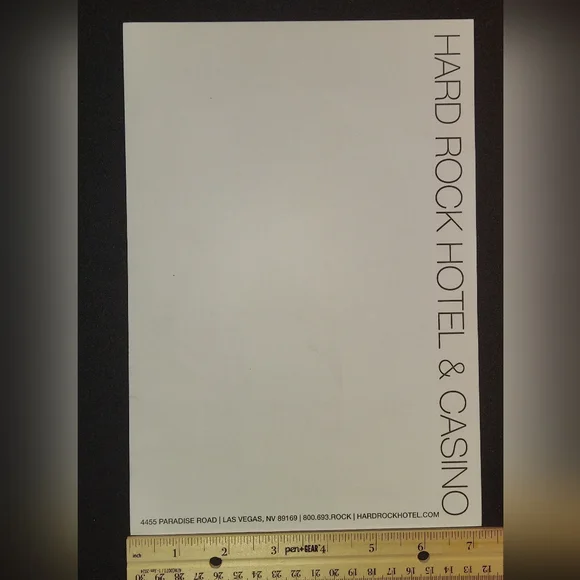 Official Hard Rock Casino & Hotel of Las Vegas, Nevada Stationary Letter
